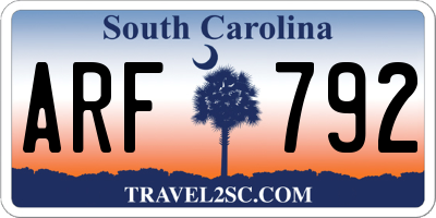 SC license plate ARF792