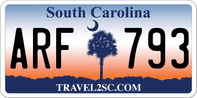 SC license plate ARF793