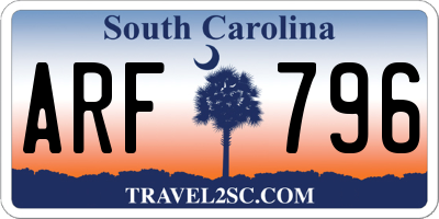 SC license plate ARF796