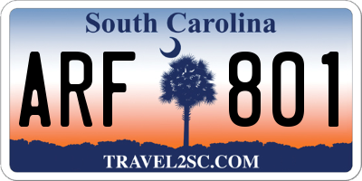 SC license plate ARF801