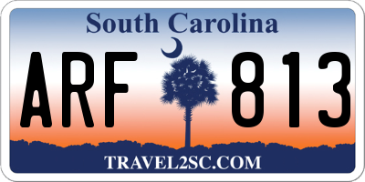SC license plate ARF813