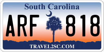 SC license plate ARF818