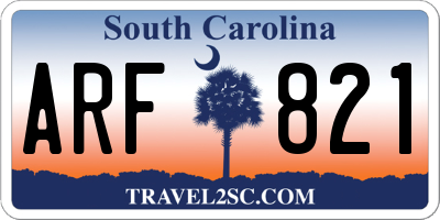 SC license plate ARF821