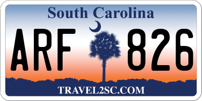 SC license plate ARF826