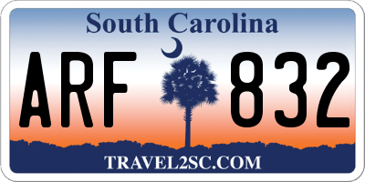 SC license plate ARF832