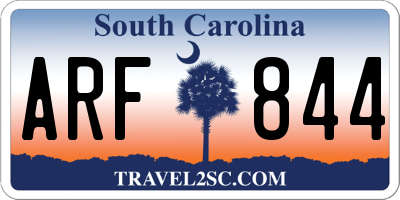 SC license plate ARF844