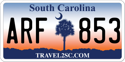 SC license plate ARF853