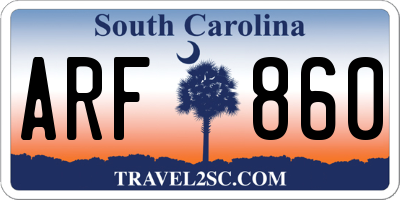 SC license plate ARF860