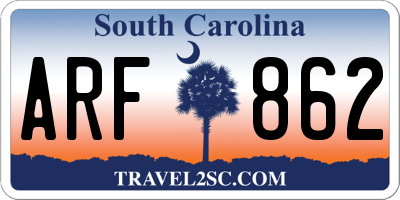 SC license plate ARF862