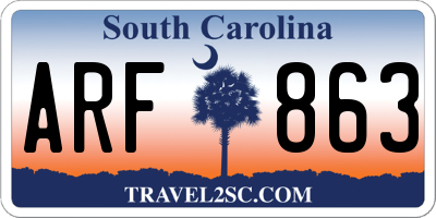 SC license plate ARF863