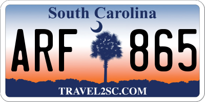SC license plate ARF865