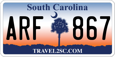SC license plate ARF867