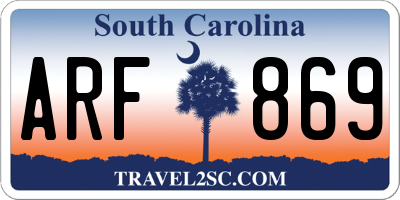 SC license plate ARF869