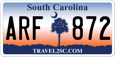 SC license plate ARF872