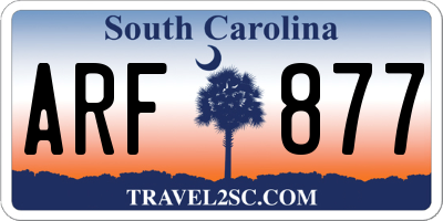 SC license plate ARF877