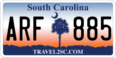 SC license plate ARF885