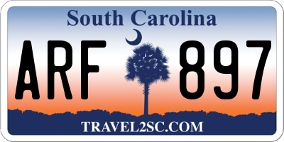 SC license plate ARF897