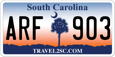SC license plate ARF903