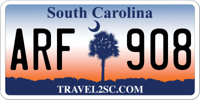 SC license plate ARF908
