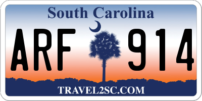 SC license plate ARF914