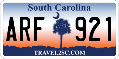 SC license plate ARF921