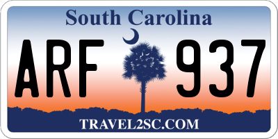 SC license plate ARF937
