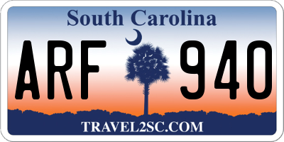 SC license plate ARF940