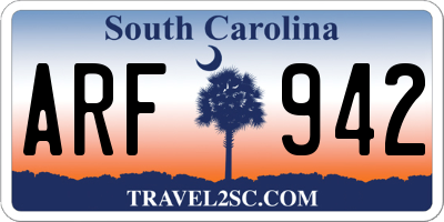 SC license plate ARF942