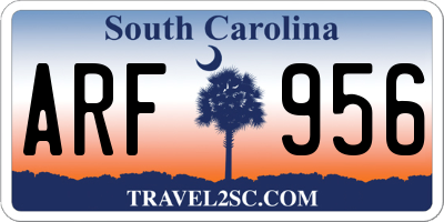 SC license plate ARF956