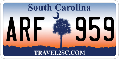 SC license plate ARF959