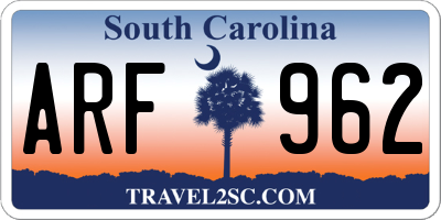 SC license plate ARF962