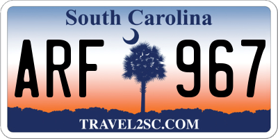SC license plate ARF967