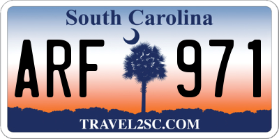 SC license plate ARF971
