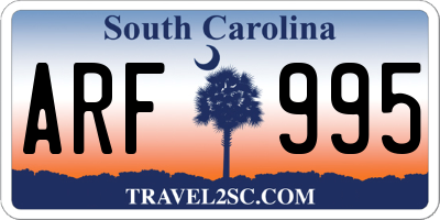 SC license plate ARF995