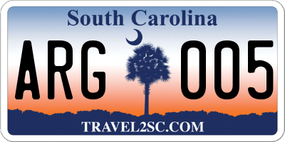 SC license plate ARG005