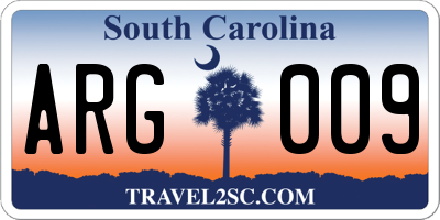 SC license plate ARG009