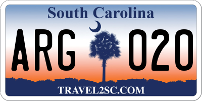 SC license plate ARG020