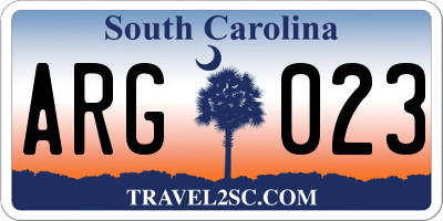 SC license plate ARG023