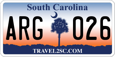 SC license plate ARG026