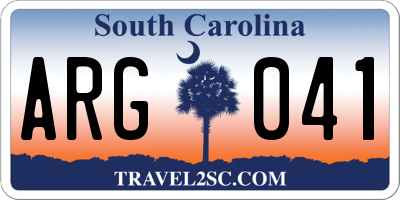 SC license plate ARG041