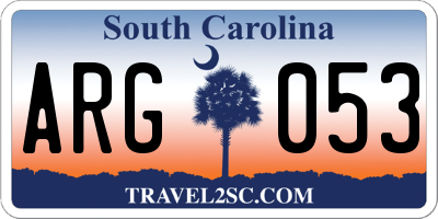 SC license plate ARG053