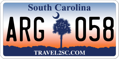 SC license plate ARG058