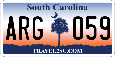 SC license plate ARG059