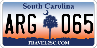 SC license plate ARG065