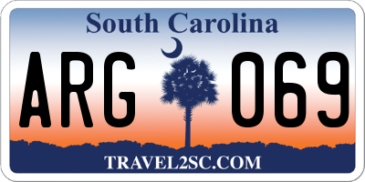 SC license plate ARG069
