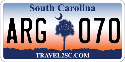 SC license plate ARG070