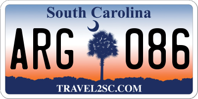 SC license plate ARG086