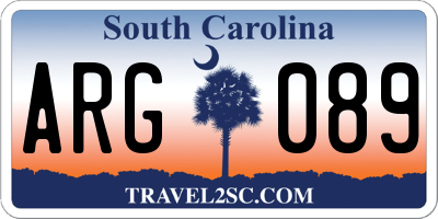 SC license plate ARG089