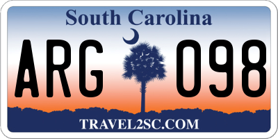 SC license plate ARG098