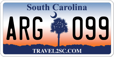 SC license plate ARG099